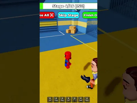spiderman vs HELLO NEIGHBOR VS FASTFREDBEAR PRISON RUN #roblox #shorts