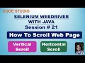 Selenium Webdriver with Java in Hindi - How To Scroll on Web Page With Practical Example