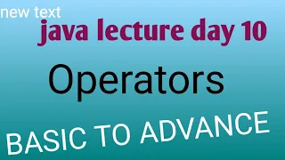 java Day 10 Core Java operators