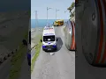 Cars School Bus vs Giant Pit Bollards Crash - BeamNG Drive
