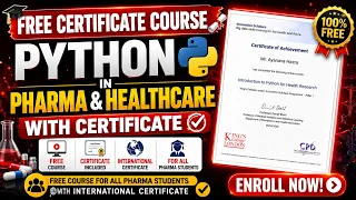 FREE Certificate Course in PYTHON in PHARMA HEALTHCARE Free Pharmacy Certificate Course
