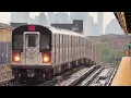 PM Rush Hour Trains at 52 St-Lincoln Av in the Rain