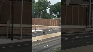 Diesel fuel chemicals burn in the storm drains during the fatal accident on Route 3 Clifton NJ