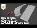 How to make Stairs in Blender using Bevel and bend to curved stairs 3D model