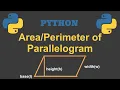 Area Perimeter of parallelogram by python