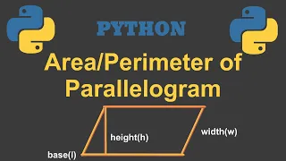 Area Perimeter of parallelogram by python