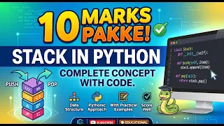Python Stack Implementation Push Pop Peak Explained Class 12 CS