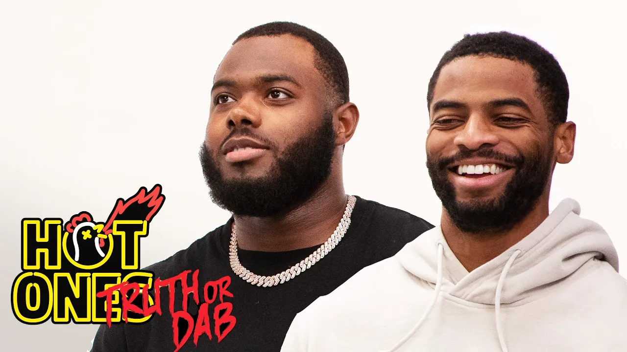 NFL Pros Darius Slayton and Andrew Thomas Play Truth or Dab   Hot Ones