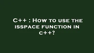 C How to use the isspace function in c