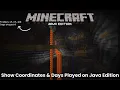 EASIEST WAY How to show coordinates and days played in Minecraft Java Edition