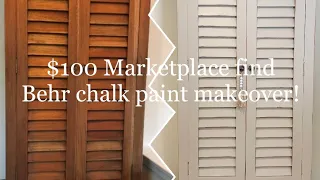 100 Cabinet Makeover with Behr Chalk Paint in Rustic Taupe 1 900 Bramble Shutter Cabinet Dupe