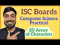 ISC Class 12 Computer Science Practical 2D Array of Chars - Sort Print Special Characters