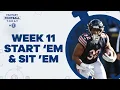 Fantasy Week 11 Starts Sits BEST matchups Players to AVOID Fantasy Football Today in 5 Podcast