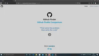 Github Profile - Find and compare web app using vanilla Javascript Machine Coding Round