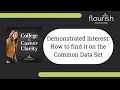 Demonstrated Interest How to find it on the Common Data Set