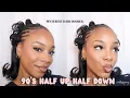 90s half up half down quick weave tutorial DIY hair transformation products step-by-step guide