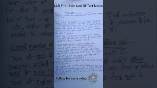 Law Of Tort Meaning Definition In Hindi LLB First Sem Legallearning Legaleducation Lawoftort 