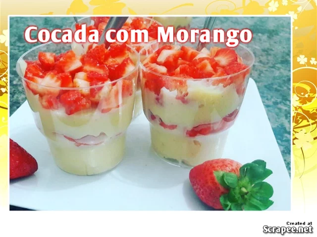 COCADA COM MORANGO NO POTE