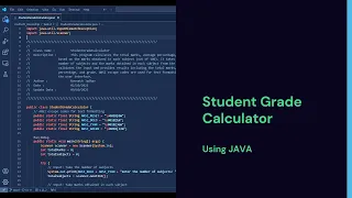 Student Grade Calculator Using Java java project codsoft Intership java developer Intership