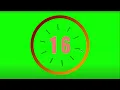 53 seconds countdown timer with number display with Alarm Greenscreen copyright free