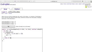 Logic 1 withoutDoubles Java Tutorial codingbat com