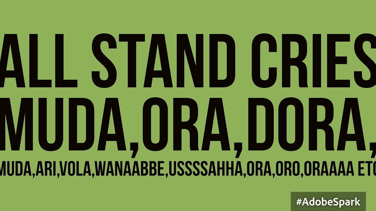 All Stand Cries In Jojo's Bizarre Adventure