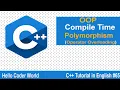 Compile Time Polymorphism Operator Overloading C Tutorial in English