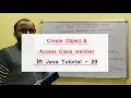 Creating objects and accessing class members in Java Hindi - 29 Java Tutorial beginners