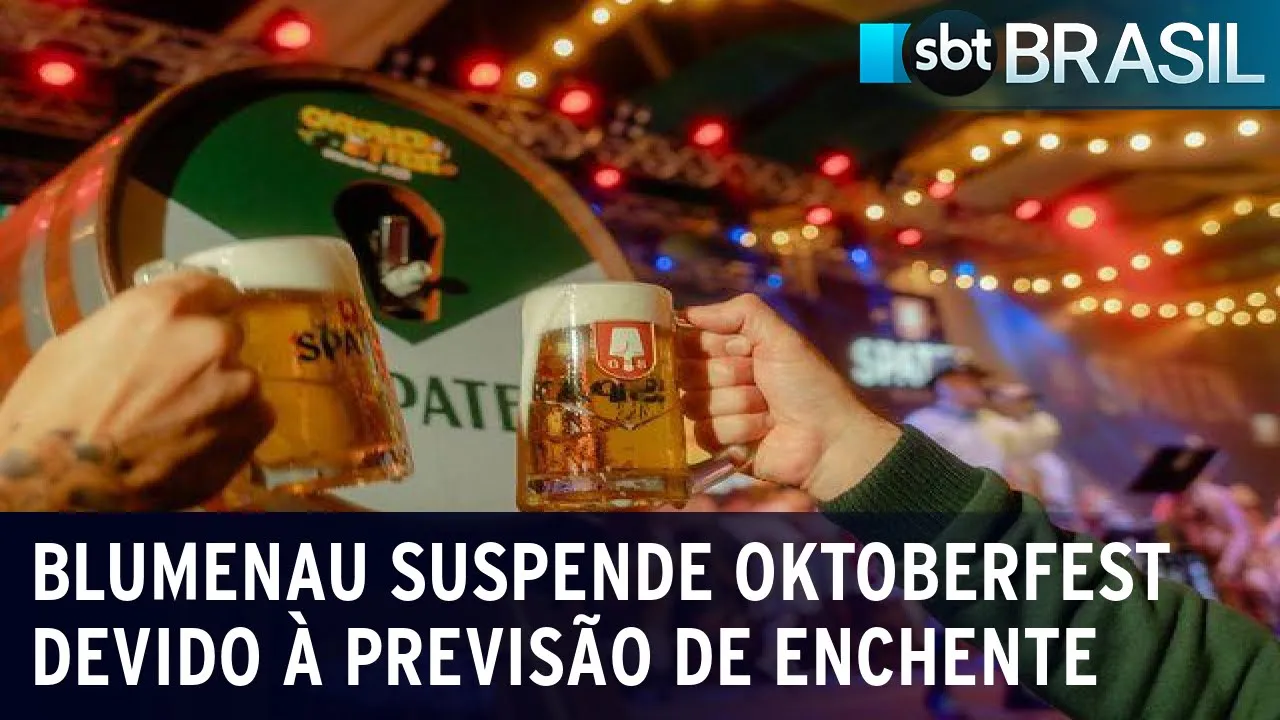 Prefeitura de Blumenau suspende Oktoberfest devido à previsão de enchente | SBT Brasil (06/10/23)