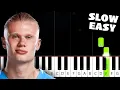 Haaland Song Ha Ha Ha - SLOW EASY Piano Tutorial