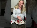 Santa hat strawberry brownies - easy Christmas after school snack idea for kids
