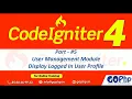 Display Logged In User Profile Logout CodeIgniter 4 Tutorials