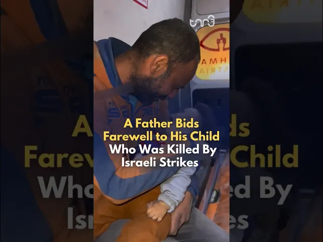 ⁣A father bids farewell to his child who was killed by an Israeli air strike. #news #children #israel