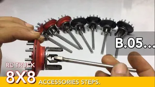 build 8x8 rc heavy construction metal truck accessories step b 05 steering side 