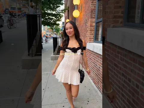 SPOTTED IN NYC🤭🤍🖤 #nyc #newyork #ootd #outfitinspo #polkadots #gossipgirl #shorts