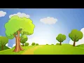 Spring Field nature Cartoon Background Loop