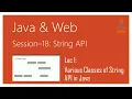 String API in Java Various Classes of String API in Java