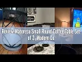 Review Matoresu Small Round Coffee Table Set of 2 Modern Coffee Table with Metal Frame Living Room