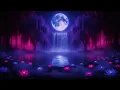 Deep Sleep in a Magical Valley 🌙 Waterfalls & Purple Moon