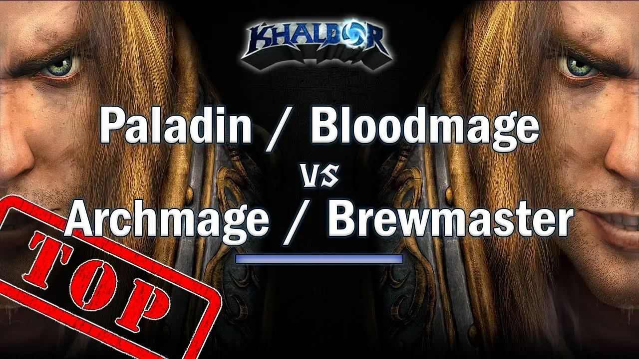 ► WarCraft 3 - Fun HU vs. HU with Bloodmage/Paladin vs. Archmage/Brewmaster