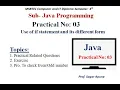 Practical - 3 JPR Use of if statement and its different form Java Programming MSBTE