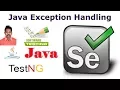 Selenium Tutorial For Beginners 14 Java For Selenium Exception Handling in Java G C Reddy