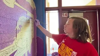 The making of The Lorax 5th grade mural collaboration Great job students