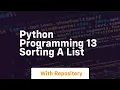 Python programming 13 sorting a list