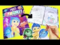 Inside Out 2 Movie Coloring Book Pages with Joy Sadness Anger Fear Dolls