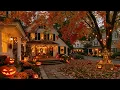 New England Porch Lights Glow on Halloween Night🎃Smooth Autumn Jazz, Pumpkins & Quiet Time to Unwind