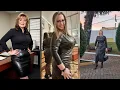Older Women Gorgeous Elegant Beautiful Looking Fancy Leather Outfits Ideas
