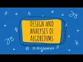 Design and Analysis of Algorithms Tutorial-5 Dr M A Jayaram