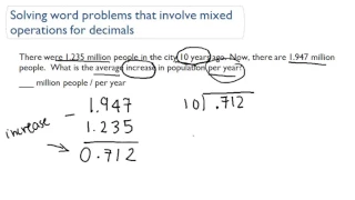 Solving word problems that involve mixed operations for decimals