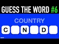 Guess the Word Game Complete the Word From the Clue and Letters